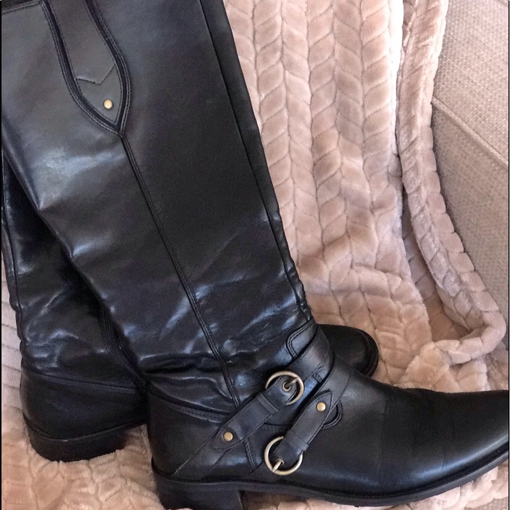 Paul Green Black leather riding boots